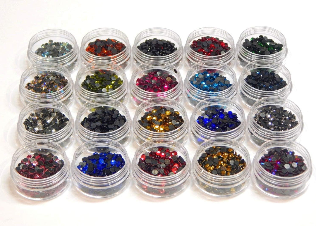 Perlin Hotfix Strasssteine Glitzersteine, Glass Strass Perlen zum Aufbügeln, AAA Qualität, 20 Farben