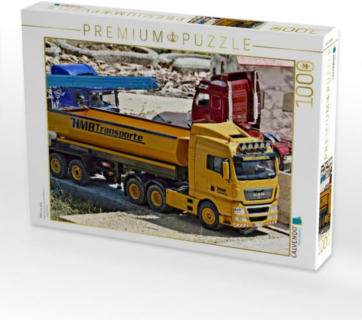 CALVENDO Puzzle Man LKW gelb 1000 Teile Lege-Grösse 64 x 48 cm Foto-Puzzle Bild von Günther Geiger