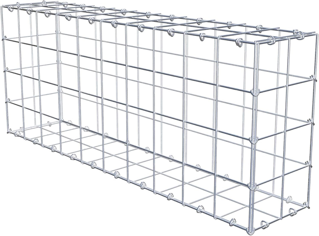 GABIONA Steinkorb-Gabione eckig, Maschenweite 10 x 10 cm, Tiefe 20 cm, Gabione 100 x 40 x 20 cm (L x