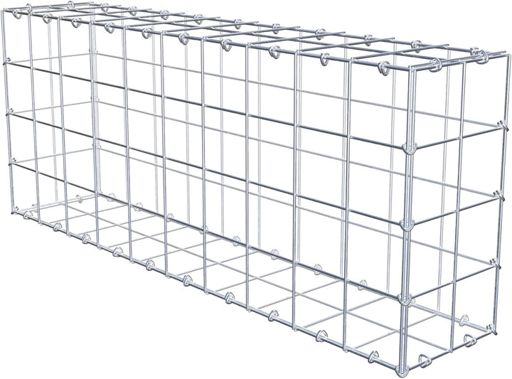 GABIONA Steinkorb-Gabione eckig, Maschenweite 10 x 10 cm, Tiefe 20 cm, Gabione 100 x 40 x 20 cm (L x