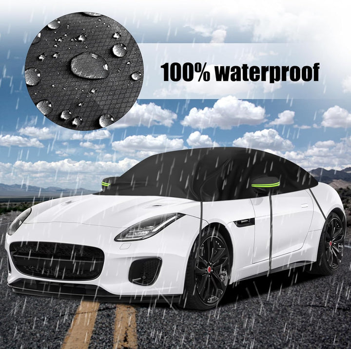 Halbe Autoabdeckung Kompatibel mit Jaguar F-Type 2014-2024, Halbabdeckung wasserdichte Halbgarage mi