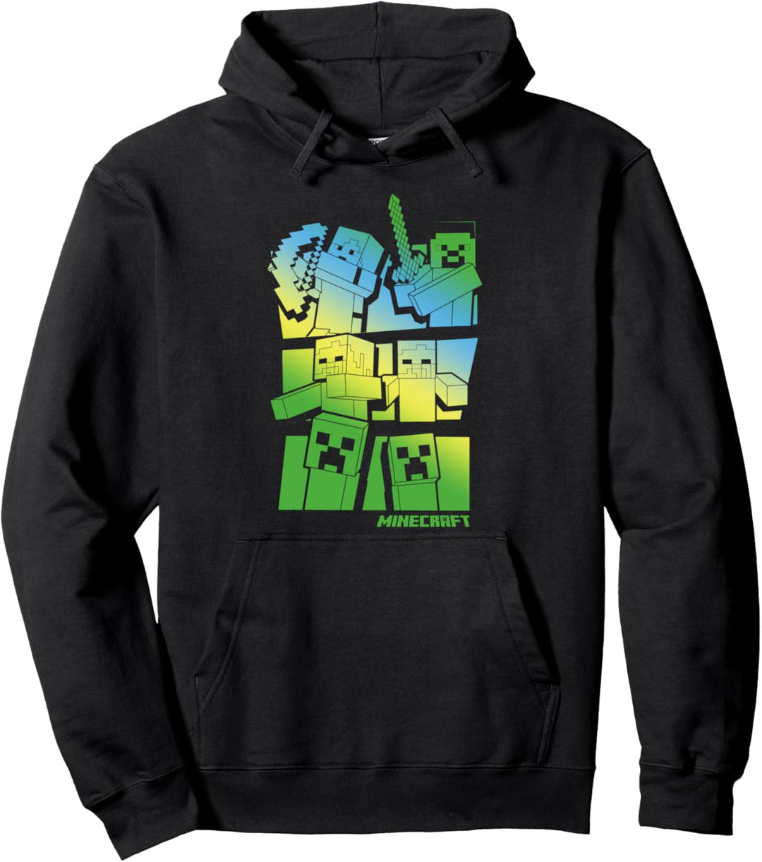 Minecraft Story Gradient Blue Green Pullover Hoodie
