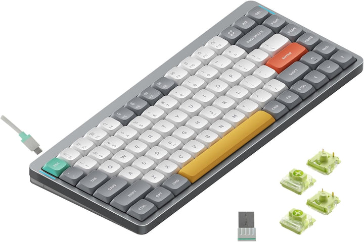 nuphy Air75 V2 Kabellose mechanische Tastatur, 84 Tasten RGB Hot-Swap Tastatur, unterstützt Bluetoot