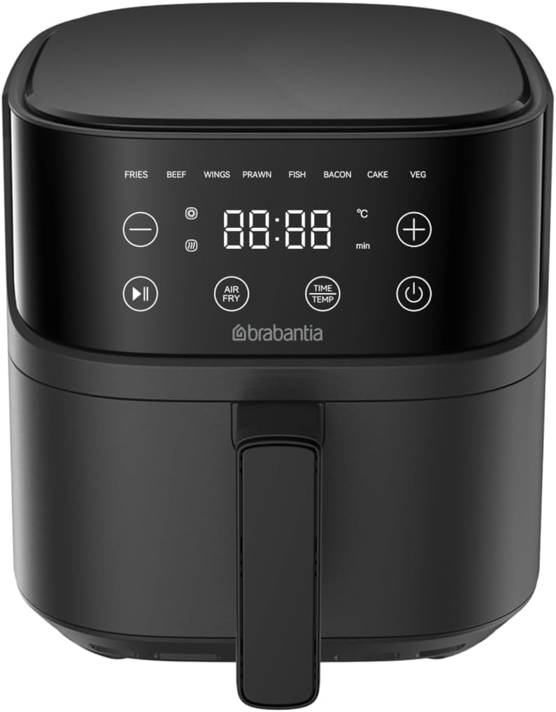 Brabantia Airfryer, XL, 4 Liter, 1700 Watt, 80–200°C, PFAS-frei, für 4 Personen, 8 Kochprogramme, Di