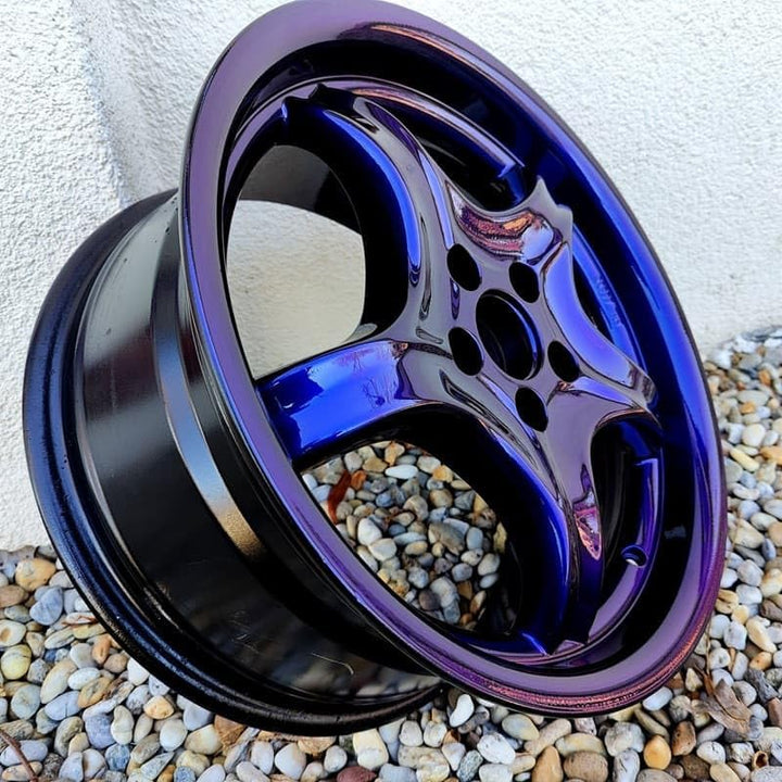 Flip Flop Lack mit Multi Color Chamäleon-Effekt VULCAN (blau-schwarz), 400 ml Sprühlack + Schwarze B