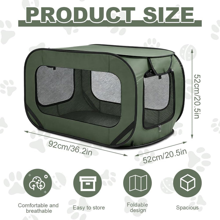 Hundebox Faltbar, 92 x 52 x 52 cm Tragbar Transportbox Hund für Katzen and Hunde Oxford Stoff Hundet
