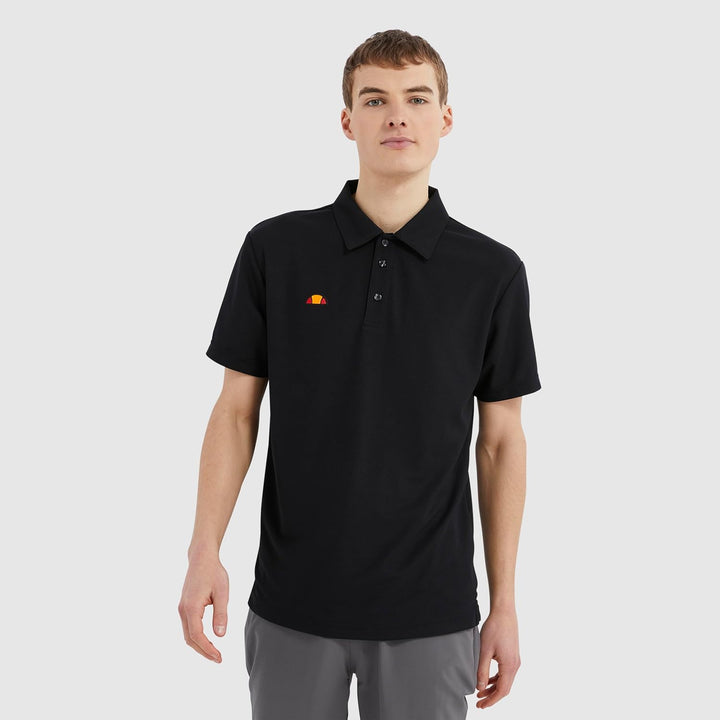 Ellesse Herren Bertola Anti-Odour-Feuchtigkeitsdocht 3-Knopf-Golf Polo-Hemd L Schwarz, L Schwarz