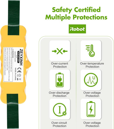 ZEYXINH 3000mAh 14.4V NI-Mh Ersatzakku Kompatibel für iRobot Roomba R3 500 600 700 800 Serie 510 520