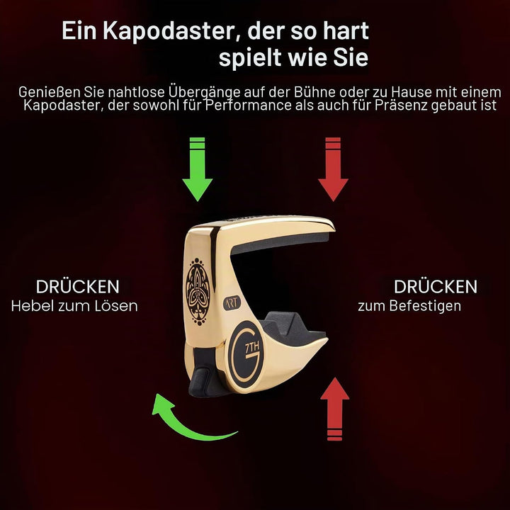 G7TH Performance 3 Kapodaster für Akustikgitarre, keltisches Gold