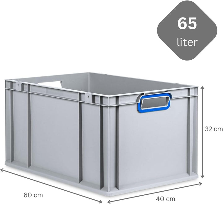 SuperSparSet 3x Eurobox NextGen Color mit Auflagedeckel & Schiebeschnappverschlüsse, HxBxT 32x40x60c