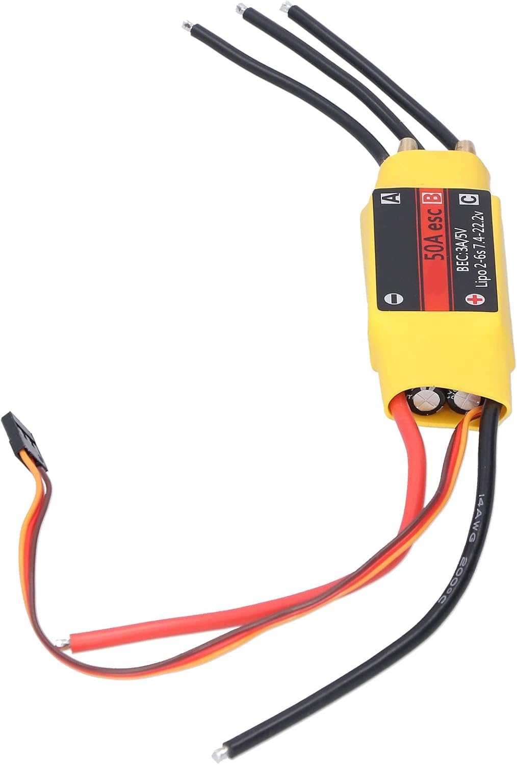 ciciglow Elektronischer Geschwindigkeitsregler, 50A 2-Wege-RC-Boot-Regler für RC-Bootsmodell