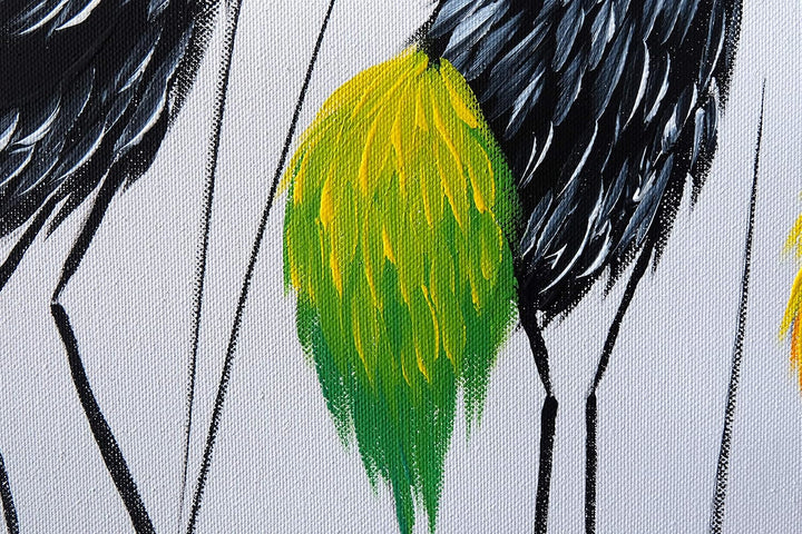 Monica Mirafiori I 100% HANDGEMALT I Gemälde Reiher 100x50cm | Gemälde Handgemalt | Acrylgemälde | S
