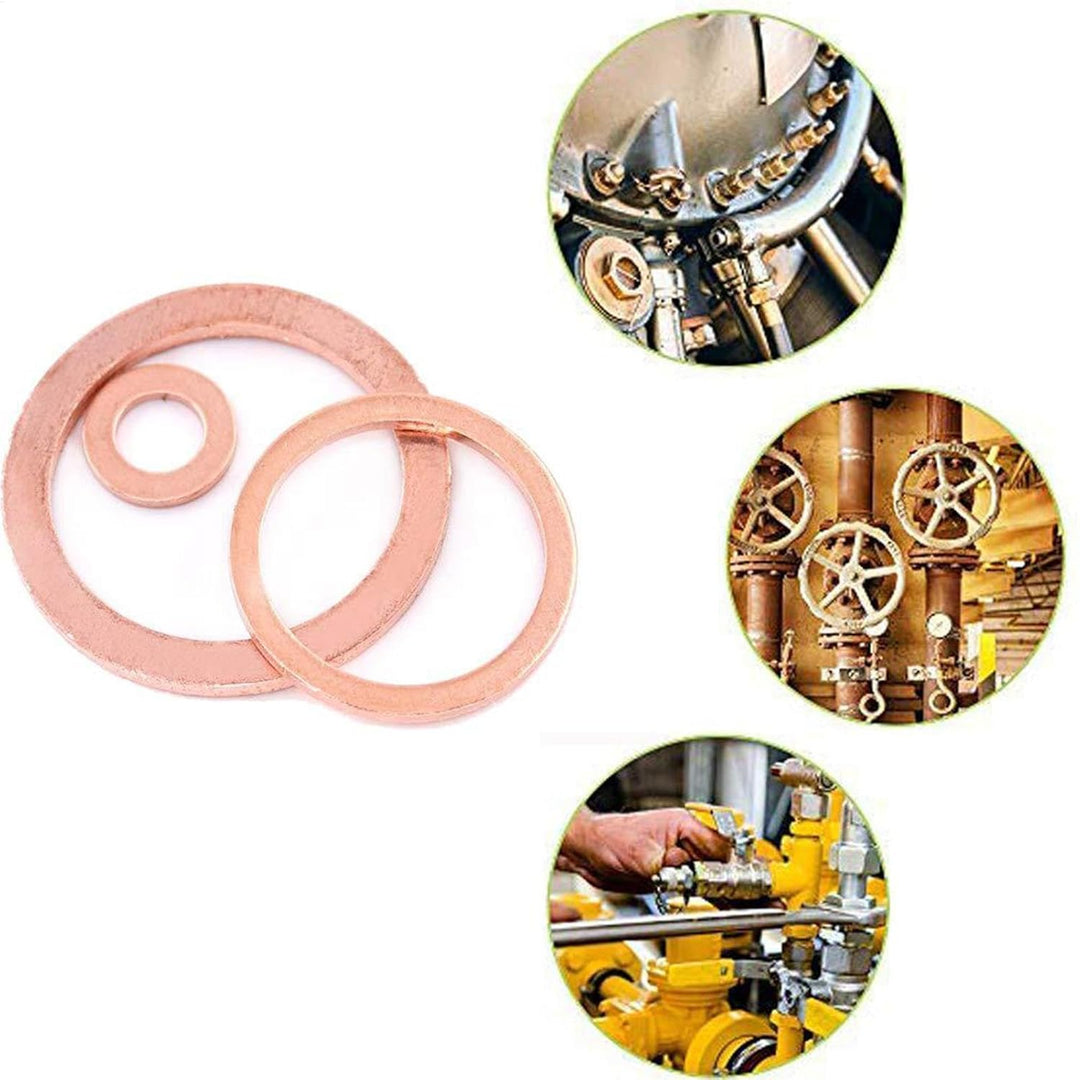 Copper Metric Sealing Washers, Sealing Gasket Flat Ring, Crush Bolt Washer Kit, Oil Drain Plug Crush
