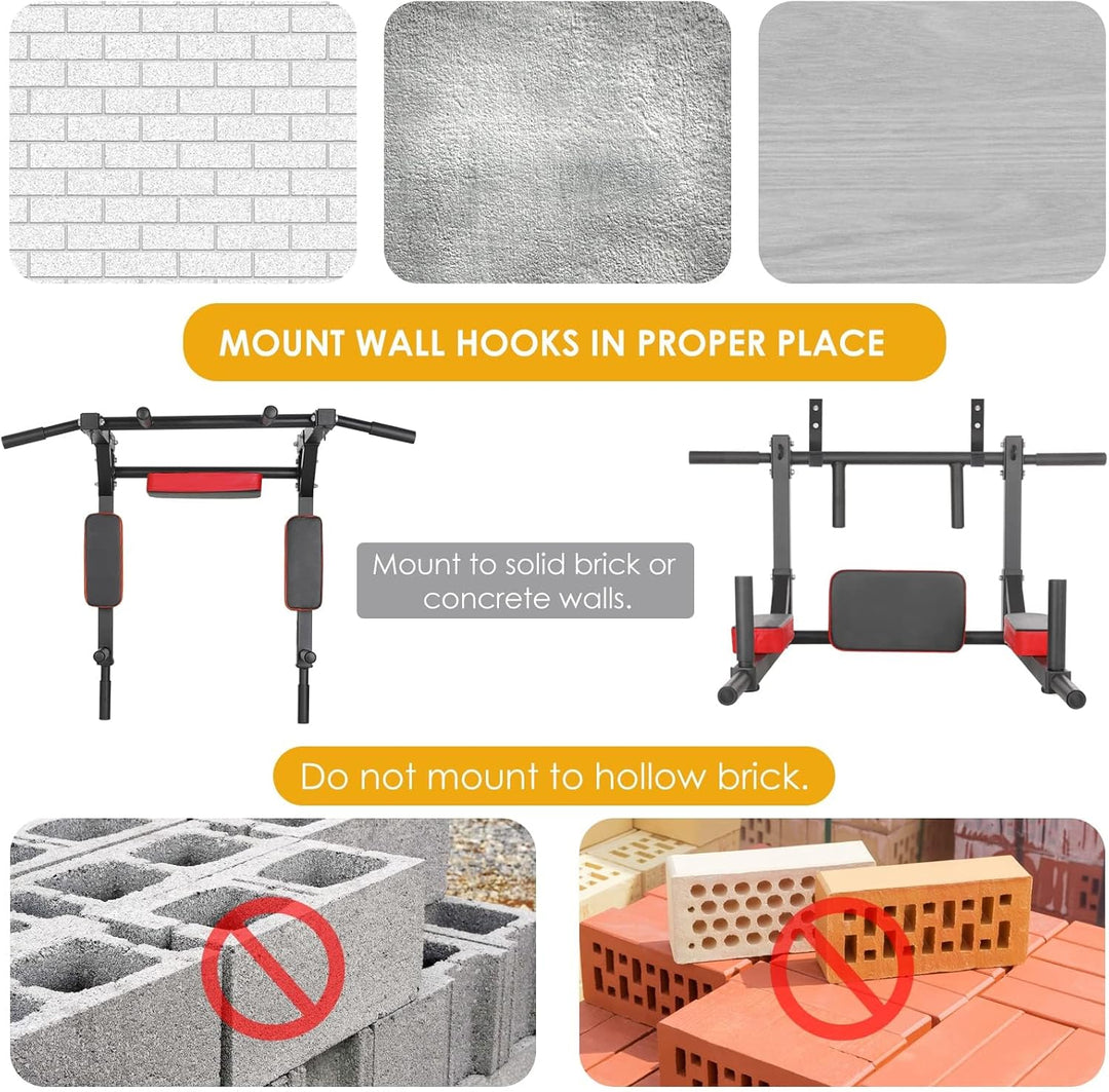 Klimmzugstange Wand, Multigriff Klimmzug Trainingsgewicht bis zu 200kg, Trainings Halterung mit Mult