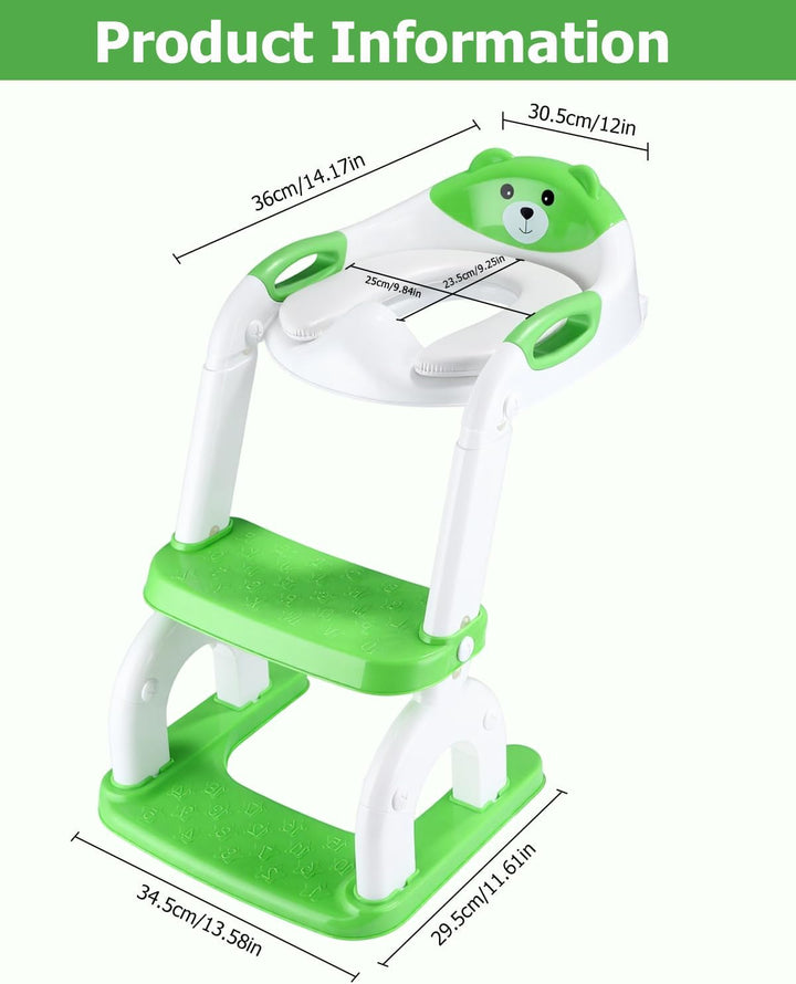 2-in-1 Toilettensitz Kinder mit Treppe, Upgraded WC Aufsatz für Kinder für Jungen und Mädchen, Toile