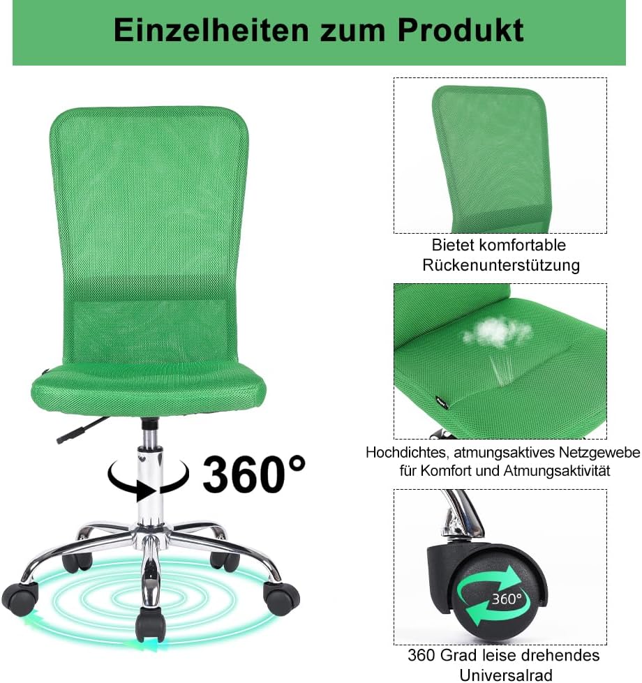 Mingone 2er-Set Bürostuhl Ergonomisch Schreibtischstuhl aus Mesh Höhenverstellbarer Drehstuhl 360° D