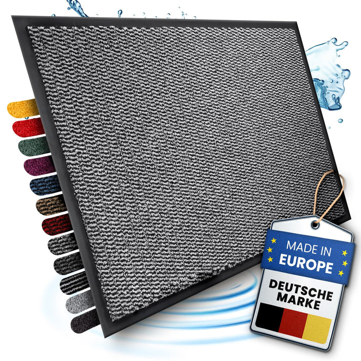 Saubere Schuhe Dank saugstarkem Stoff (robust) perfekte Grösse Grau in 40x60cm - Fussmatte innen, Fu
