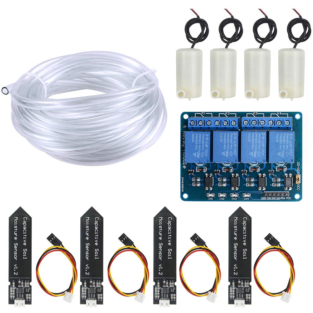 WayinTop Automatische Bewässerung DIY Kit Bewässerungssystem mit Tutorial, 4pcs Bodenfeuchtesensor +