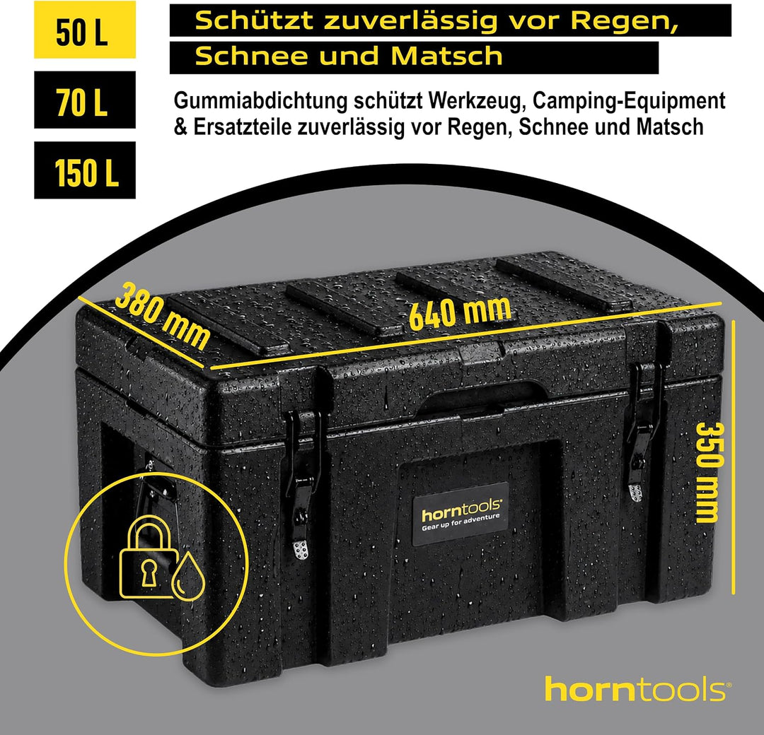 horntools Transportbox - Wasserdichte Reisebox - Lagerbox Stapelbar - 3,6mm dickes Polyethylen - Sic