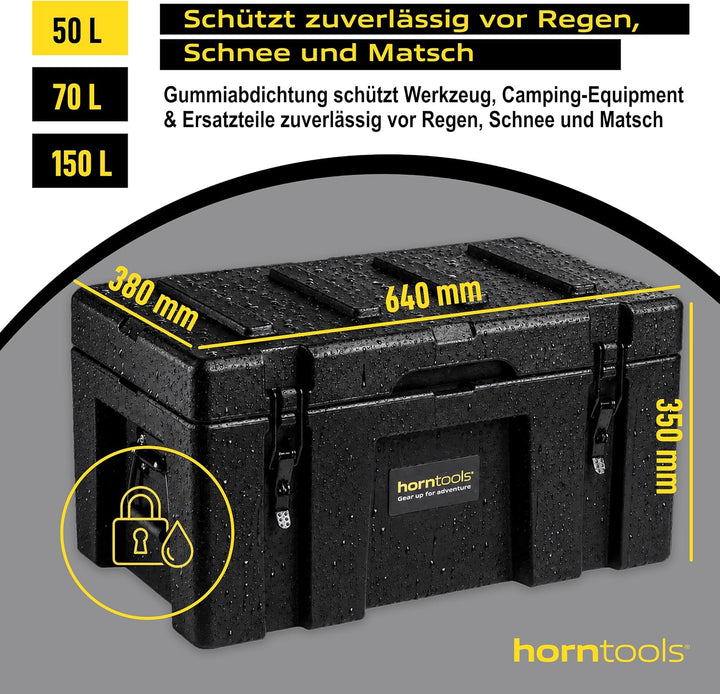 horntools Transportbox - Wasserdichte Reisebox - Lagerbox Stapelbar - 3,6mm dickes Polyethylen - Sic