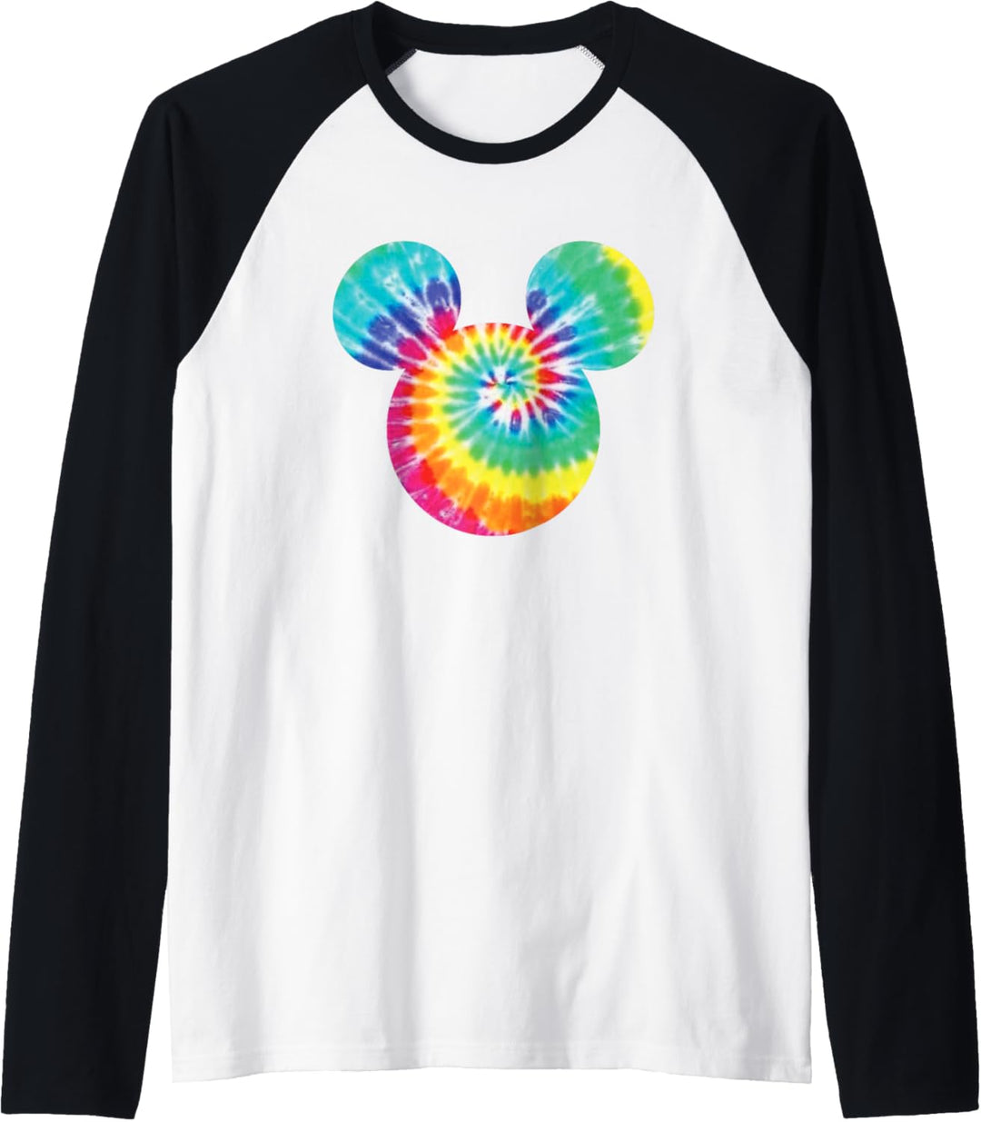 Disney Mickey Mouse Icon Rainbow Tie-Dye Raglan