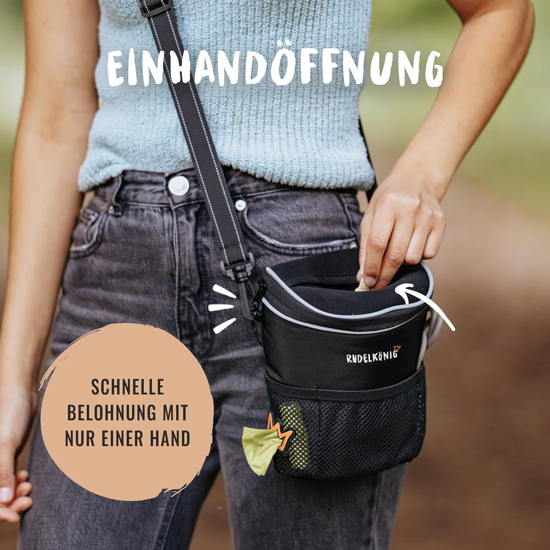 Rudelkönig Leckerlitasche für Hunde - Praktische Gassi Tasche Hund für das Hundetraining - Futterbeu