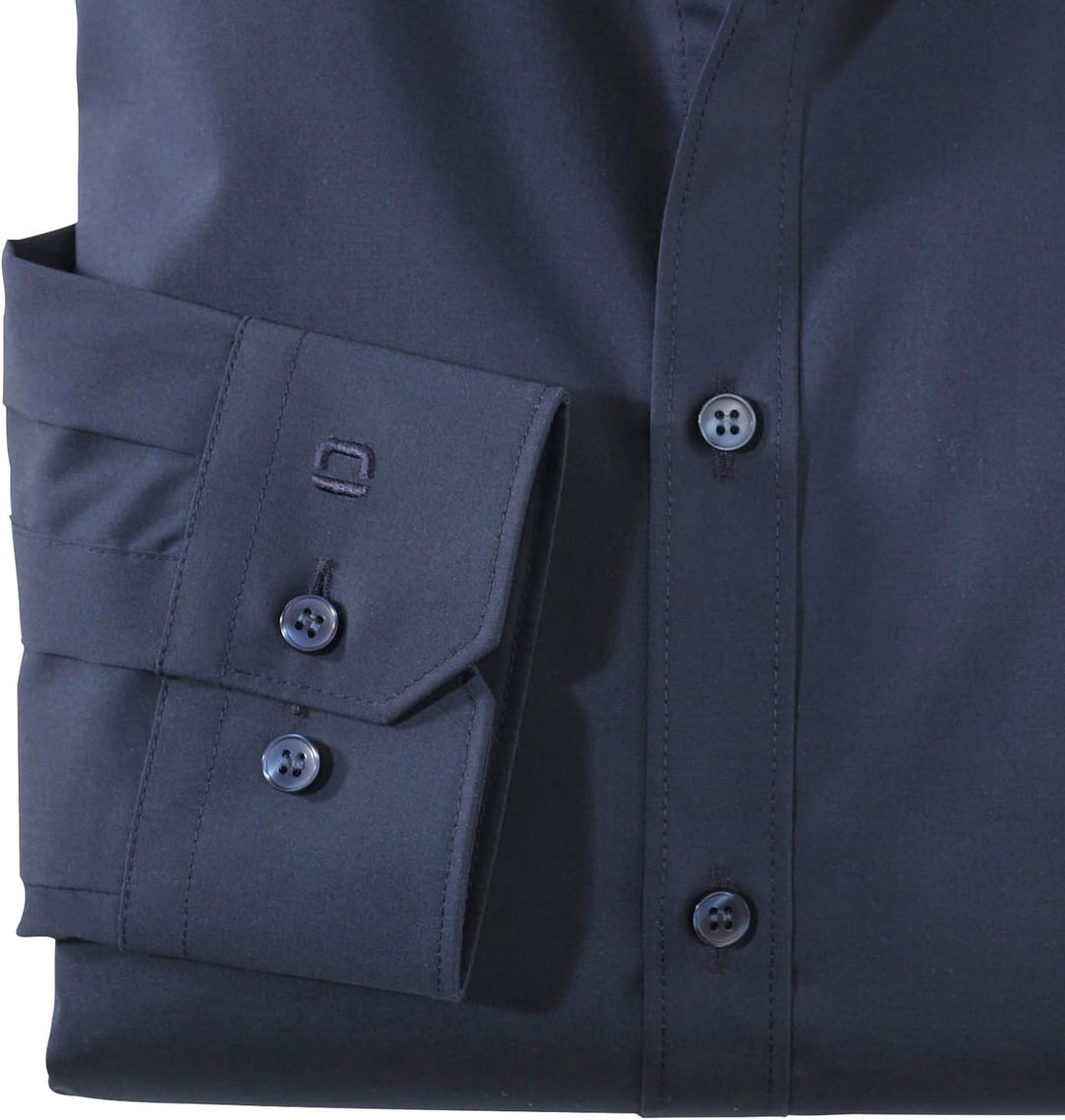 OLYMP Herren Oberhemd Langarm No. Six,Uni,super Slim,Urban Kent 36 Marine 18, 36 Marine 18