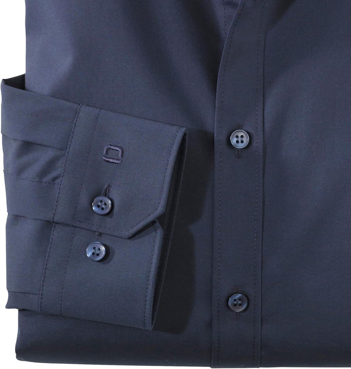 OLYMP Herren Oberhemd Langarm No. Six,Uni,super Slim,Urban Kent 36 Marine 18, 36 Marine 18