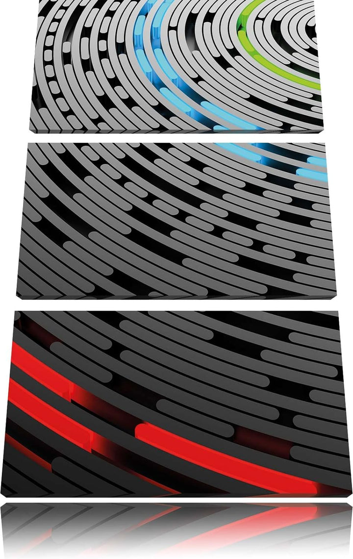 Pixxprint Abstrakte Schallplatte Love Music als Leinwandbild/Grösse: 3 Teilig (120x80) cm/Wandbild/K