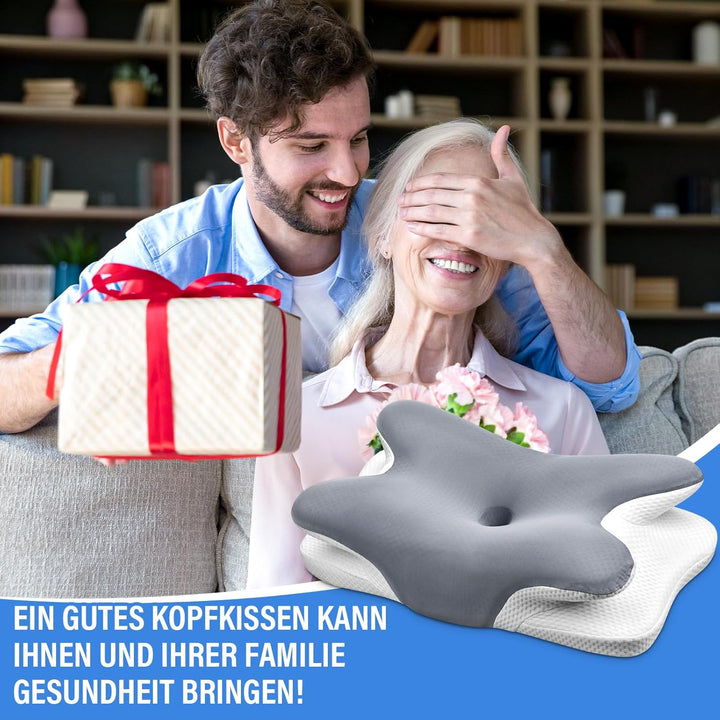 Ehomfory Nackenkissen Kopfkissen Nackenstützkissen Memory Foam Kissen, Ergonomisches Seitenschläferk