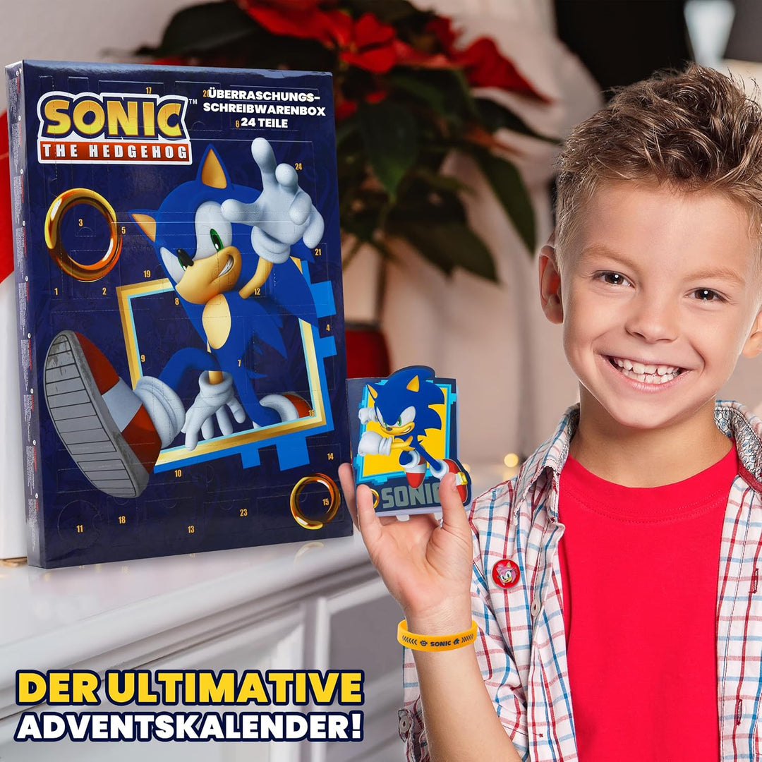 Sonic The Hedgehog Adventskalender 2024 - Schreibwaren Weihnachtskalender Jungen und Mädchen