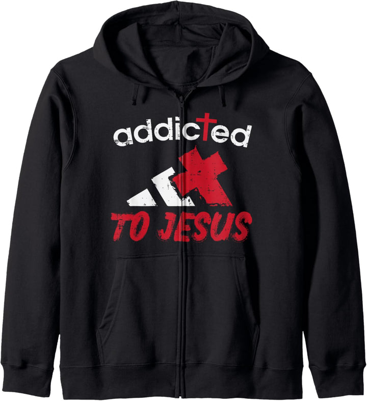 Addicted To Jesus God Faith Religiöse Christliche Männer Kapuzenjacke