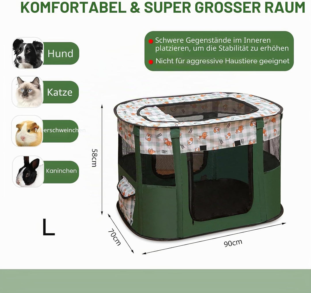Faltbarer Hundezäune, Welpenlaufstall Tierlaufstall, Tragbar Laufstall für Welpen, Welpenlaufstall f