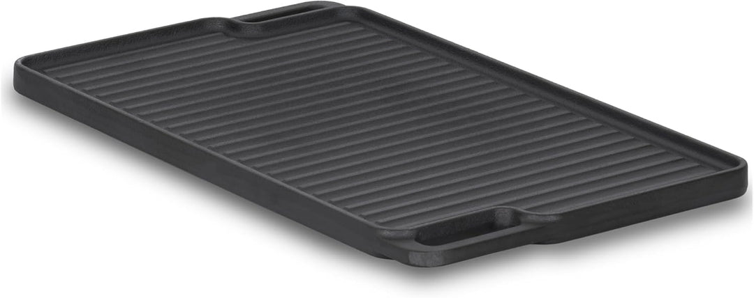 BBQ-Toro Gusseisen Grillplatte mit Griffen | 40 x 23 cm | Wendeplatte, beidseitig verwendbar | Recht