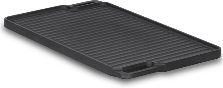 BBQ-Toro Gusseisen Grillplatte mit Griffen | 40 x 23 cm | Wendeplatte, beidseitig verwendbar | Recht