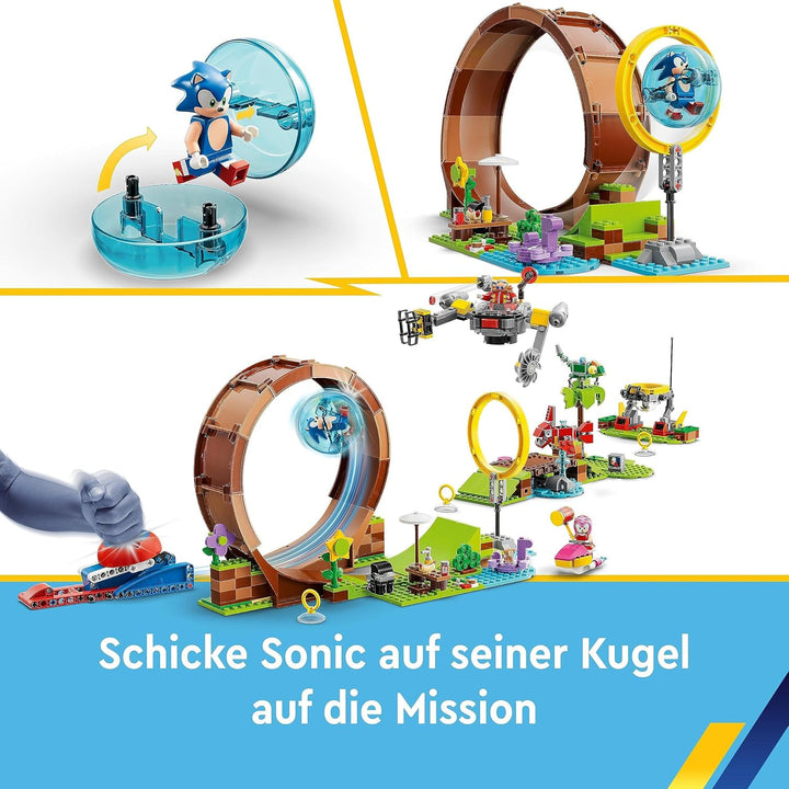 LEGO 76994 Sonic The Hedgehog Sonics Looping-Challenge in der Green Hill Zone, Baubares Spielzeug fü
