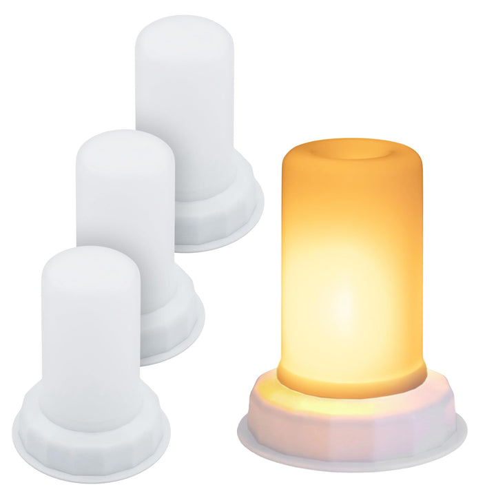 LED Flammenlicht warm weiss mit Flacker Effekt und Timer - 4er Set - Kerzenlicht mit Flammeneffekt 1