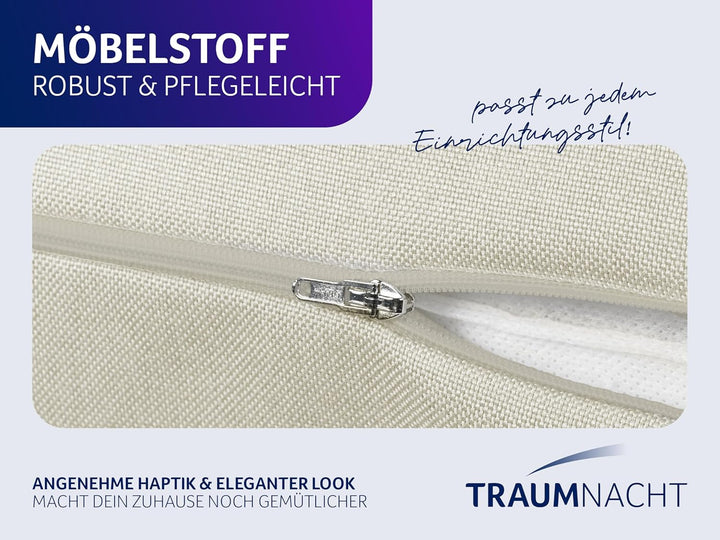 Traumnacht Cozy Rückenkissen, Lesekissen, 70 x 40 cm beige, abnehmbarer, waschbarer Bezug aus 100% P