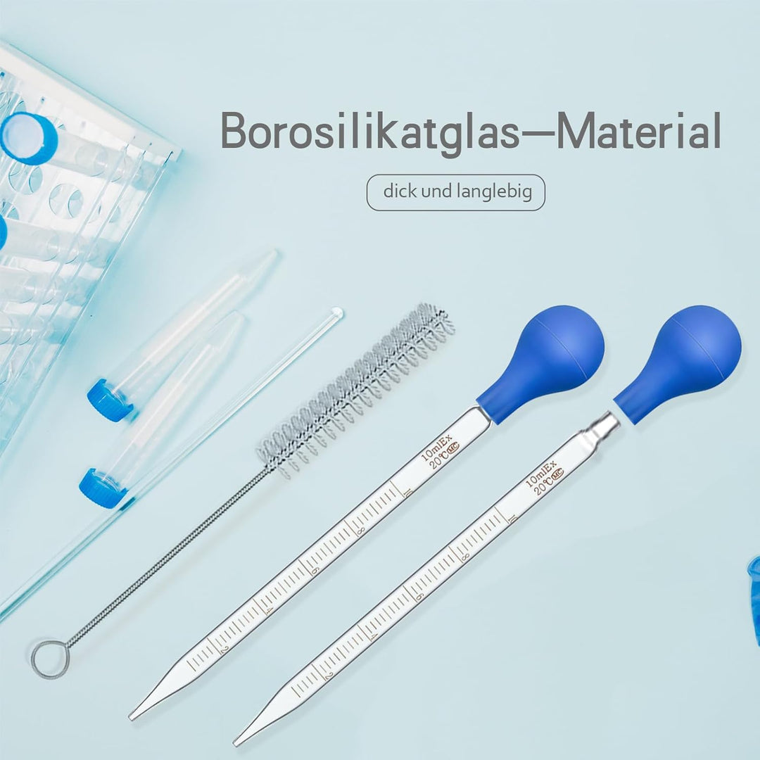 4 Stück 10ml Glass Skala Graduated Tropfer Droppers Tropfenzähler Lab Pipettes Dropper Liquid Pipett