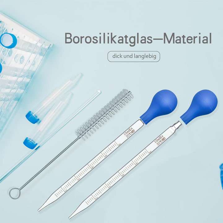 4 Stück 10ml Glass Skala Graduated Tropfer Droppers Tropfenzähler Lab Pipettes Dropper Liquid Pipett