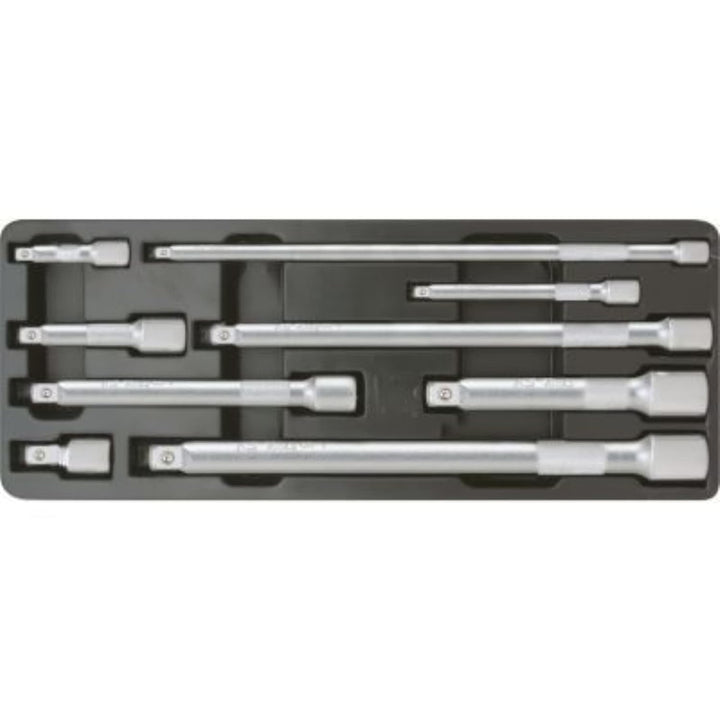 KS Tools 1/4"+3/8"+1/2" Verlängerungs-Satz, 9-TLG, Edelstahl Kunststoff Gummi Metall Legierung und K