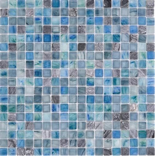 Mosaik Fliese Transluzent grünblau Glasmosaik Crystal Stein Cream grünblau für WAND BAD DUSCHE KÜCHE
