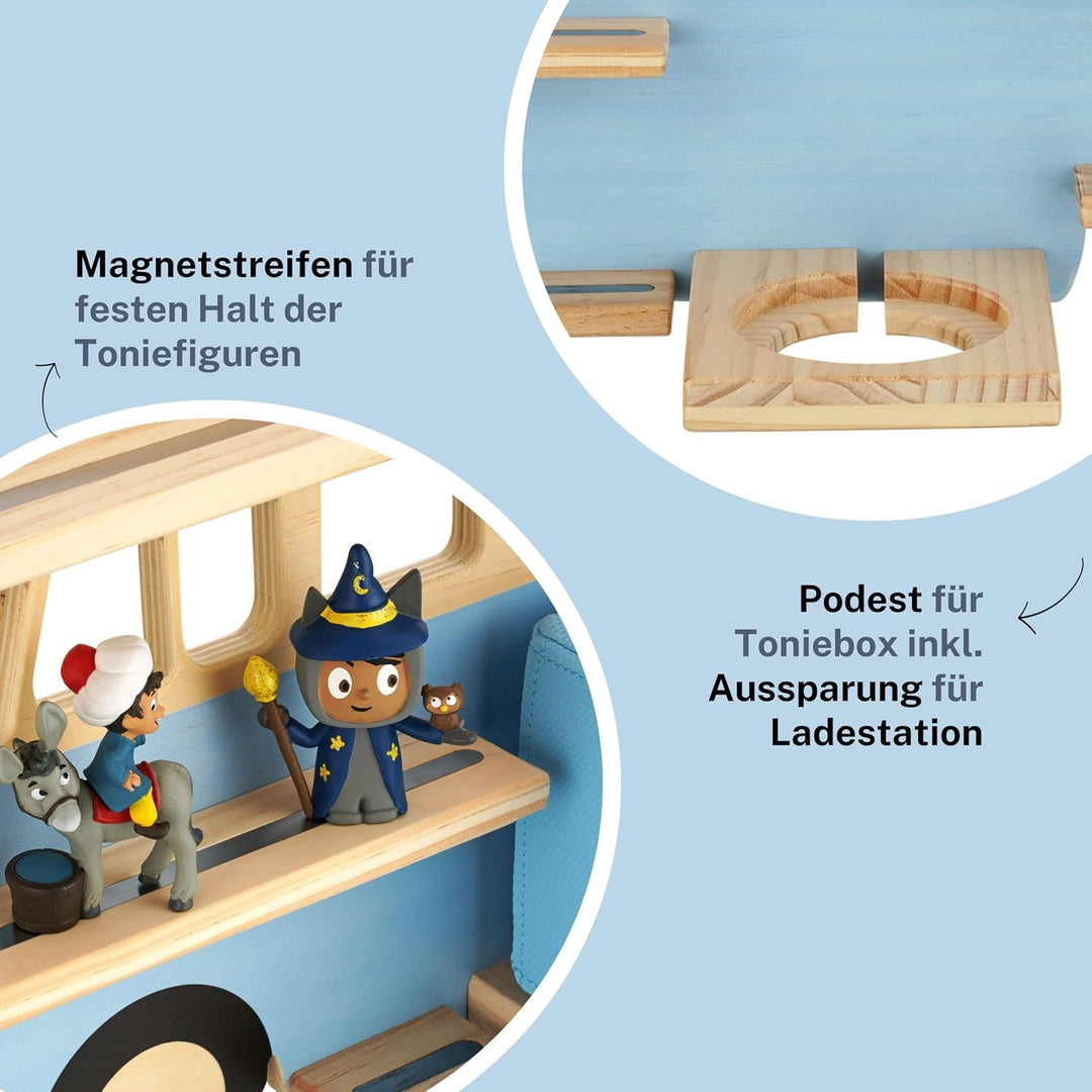 Little Goldie® Tonie Regal - für bis zu 32 Tonie Figuren (magnetisch) - Bus Motiv für Jungen und Mäd