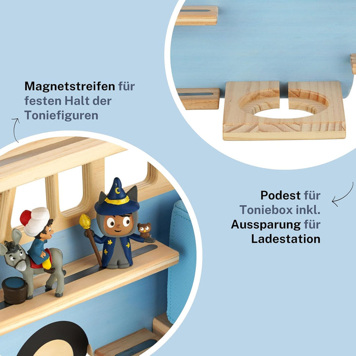 Little Goldie® Tonie Regal - für bis zu 32 Tonie Figuren (magnetisch) - Bus Motiv für Jungen und Mäd