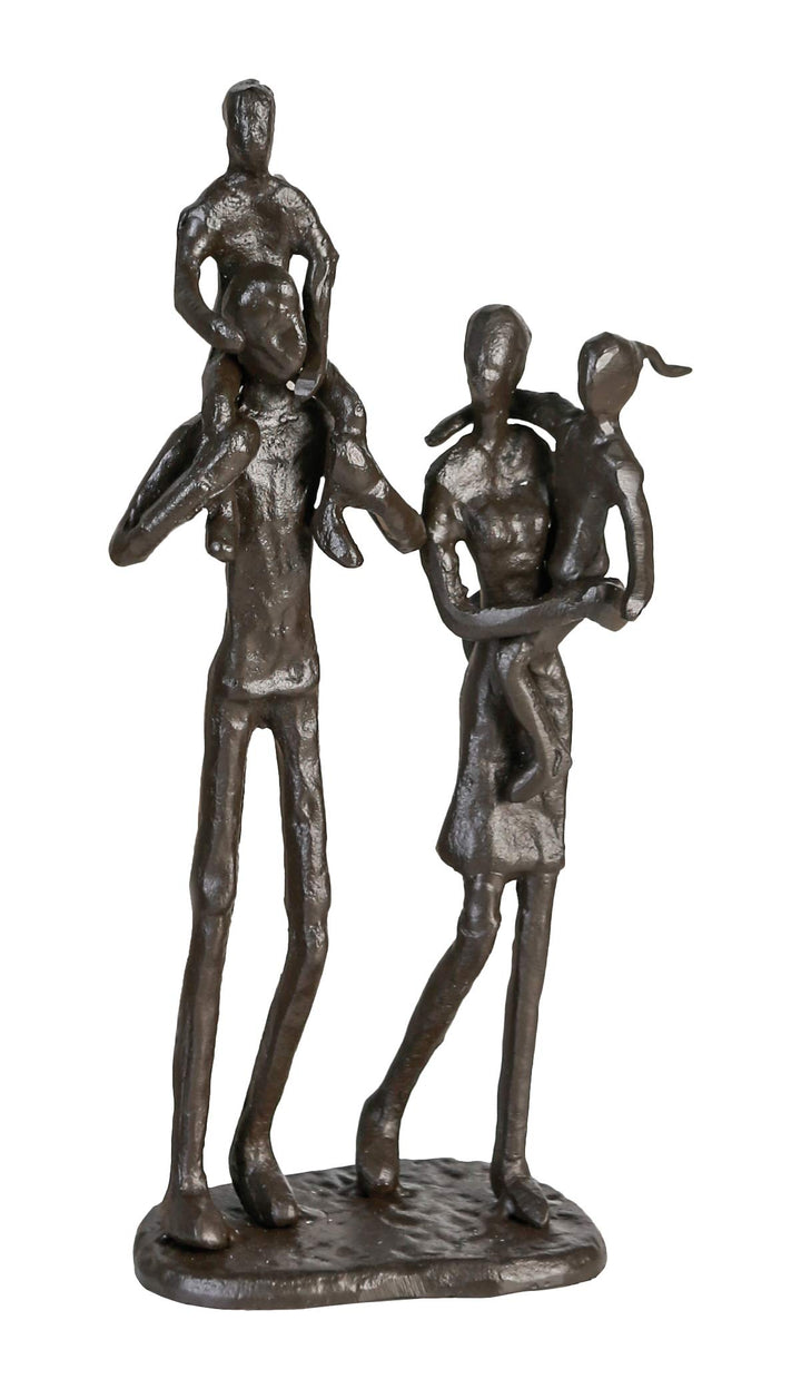 Casablanca - Design-Skulptur Family - aus Eisen - brüniert H 22 cm Höhe 22 cm Braun, Höhe 22 cm Brau