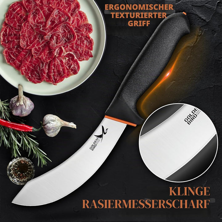 Golden Bird Ausbeinmesser profi, 15cm Fleischmesser Flexibel Schlachtermesser, Metzgermesser, Grillm