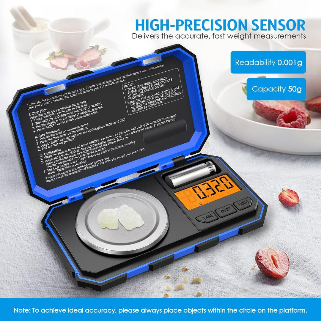 Brifit Feinwaage, 50g /0.001g Digitalwaage Taschenwaage, Schmuckwaage, Goldwaage, Präzisionswaage Mi