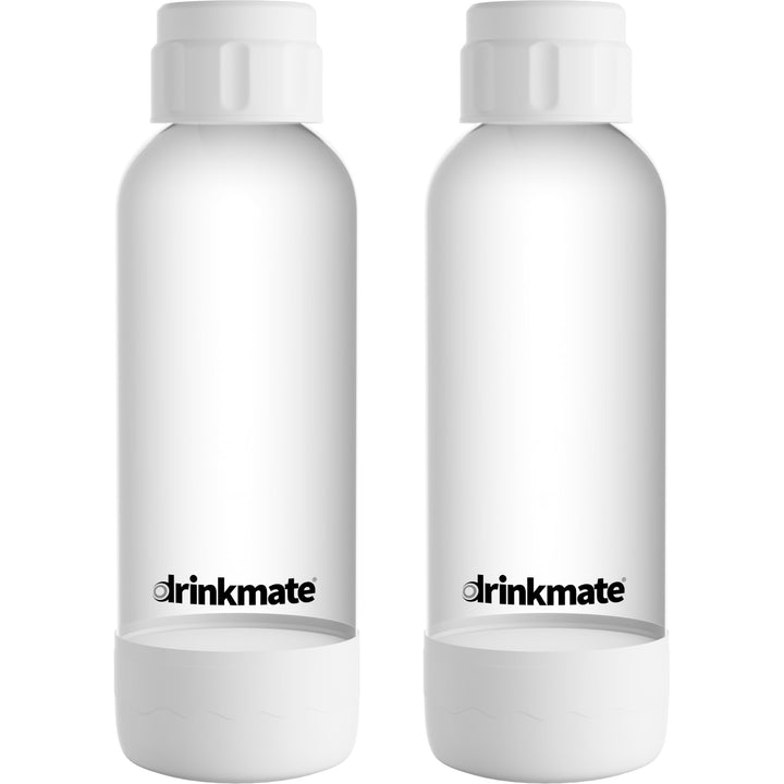 DrinkMate Sprudelflaschen, 2 x 1L PET, BPA Frei, Weiss