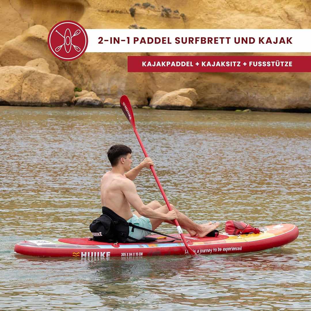 HUIIKE Stand Up Paddling Board mit Zubehör, Paddel, Finnen, Pumpe. Paddle Sup Board Aufblasbar Hohe