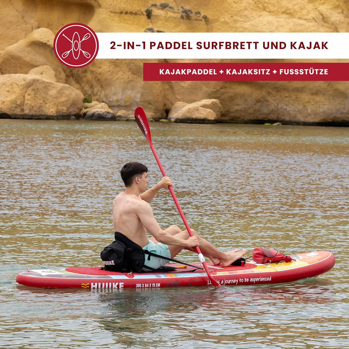 HUIIKE Stand Up Paddling Board mit Zubehör, Paddel, Finnen, Pumpe. Paddle Sup Board Aufblasbar Hohe